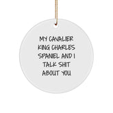 Cavalier King Charles Spaniel Dog Gifts for Men from Friends, Funny Circle Ornament Quote, Christmas Unique Presents - Image 1